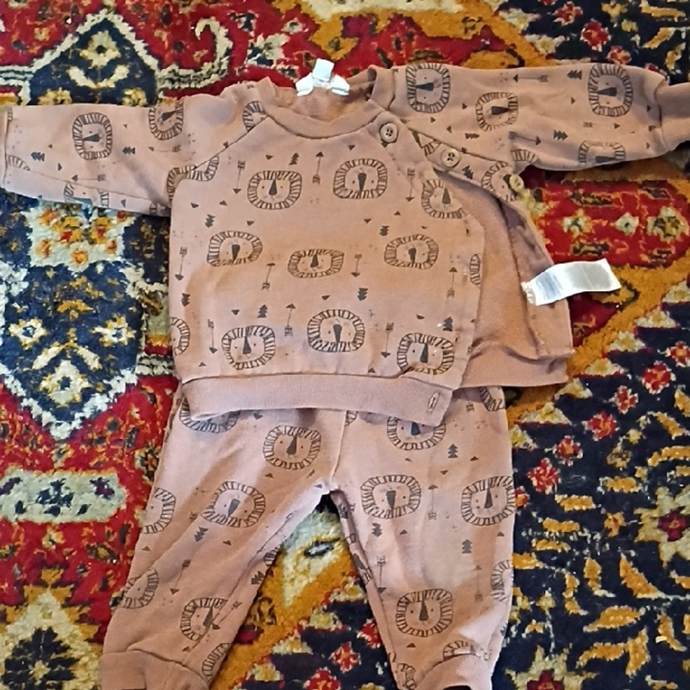 Adorable Lion Print Baby Outfit